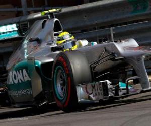 yapboz Nico Rosberg - Mercedes gp - gp Monaco 2012 (2 º Clasificado)